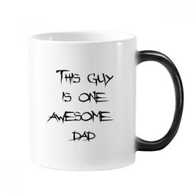 Dıythinker 350 ml Awesome Dad Babalar Festivali Alıntı Değişen Isıya Duyarlı Değişen Renk Kupa