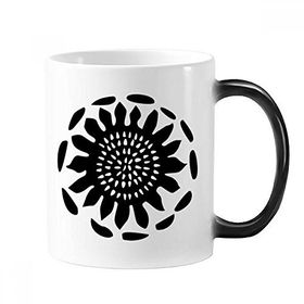 Dıythinker 350 ml Ayçiçeği Silüeti Meksika Totemleri Değişen Renk Kupa