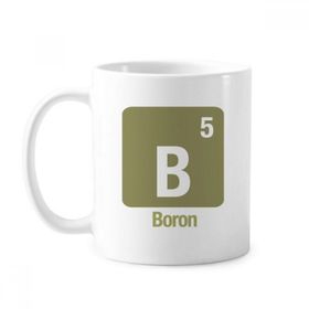 Dıythinker 350 ml B Bor Kimyasal Element Bilim Klasik Beyaz Çömlekçilik Seramik Saplı Kupa