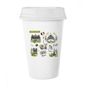 Dıythinker 350 ml Bahar Eyfel Paris Fransa Grafiti Klasik Kupa