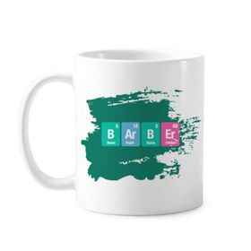 Dıythinker 350 ml Barber Chemical Element Science Boya Fırçası Kupa Beyaz Seramik Kupa