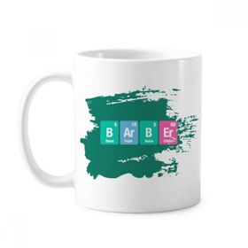 Dıythinker 350 ml Barber Chemical Element Science Boya Fırçası Kupa Beyaz Seramik Kupa