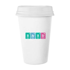 Dıythinker 350 ml Barber Chemical Element Science Klasik Kupa Beyaz Çömlekçilik Seramik Kupa
