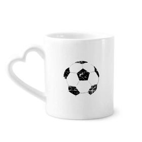 Dıythinker 350 ml Basit Siyah Futbol Desenli Futbol Kupaları Seramik Kupa