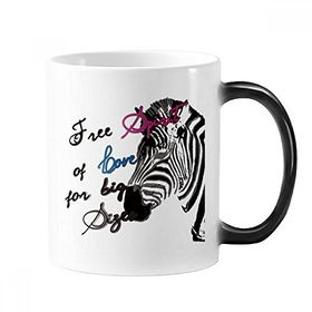 Dıythinker 350 ml Basit Zebra Resim Mektubu Hayvan Değişen Renk Kupa