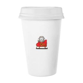 Dıythinker 350 ml Bastet Mısır Noel Kızağı Klasik Kupa Beyaz Çömlekçilik Seramik Kupa