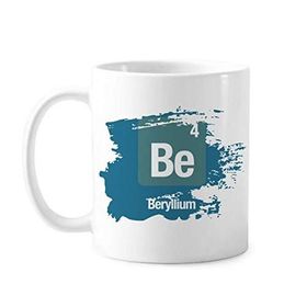 Dıythinker 350 ml Be Beryllium Chemical Element Chem Boya Fırçası Kupa Beyaz Seramik Kupa