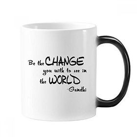 Dıythinker 350 ml Be Change See World Alıntısı Değişen Renk Kupa