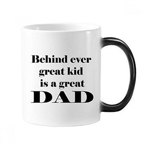 Dıythinker 350 ml Behind Great Dad Babalar Festivali Alıntı Değişen Isıya Duyarlı Değişen Renk Kupa