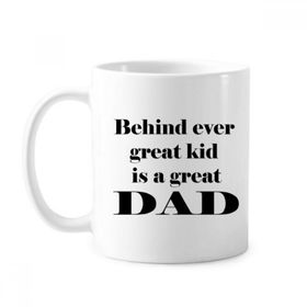 Dıythinker 350 ml Behind Great Dad Babalar Festivali Alıntı Klasik Kupa Beyaz Çömlekçilik Seramik Kupa