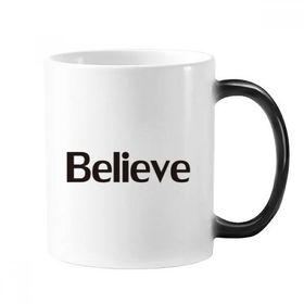 Dıythinker 350 ml Believe Word İlham Verici Alıntı Sözler Değişen Renk Kupa