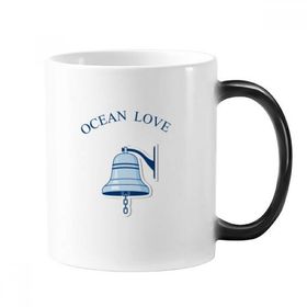 Dıythinker 350 ml Bell Ocean Love Deniz Yelkenli Desen Değişen Renk Kupa