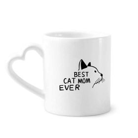 Dıythinker 350 ml Best Cat Mom Ever Alıntı DIY Tasarım Kupaları Seramik Kupa