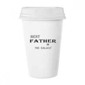 Dıythinker 350 ml Best Dad In The Galaxy Festival Alıntı Klasik Kupa Beyaz Çömlekçilik Seramik Kupa