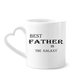 Dıythinker 350 ml Best Dad İn The Galaxy Festival Alıntı Seramik Kalp Saplı Kupa