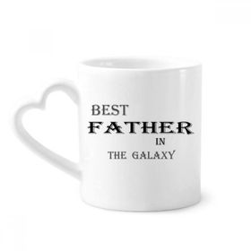 Dıythinker 350 ml Best Dad İn The Galaxy Festival Alıntı Seramik Kalp Saplı Kupa