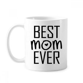 Dıythinker 350 ml Best Mom Ever Alıntı Anneler Günü Klasik Beyaz Çömlekçilik Seramik Saplı Kupa