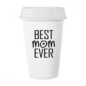 Dıythinker 350 ml Best Mom Ever Alıntı Anneler Günü Klasik Kupa Beyaz Çömlekçilik Seramik Kupa