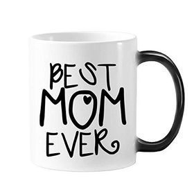 Dıythinker 350 ml Best Mom Ever Kelimeler Sözler Aile Anneler Günü Değişen Renk Kupa