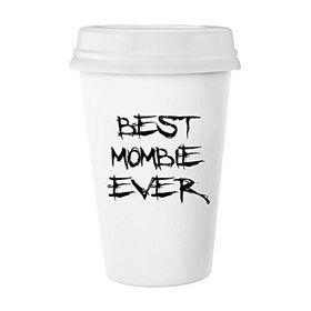 Dıythinker 350 ml Best Mombie Ever Kelime Sözleri Aile Bless Klasik Beyaz Çömlek Seramik Kupa