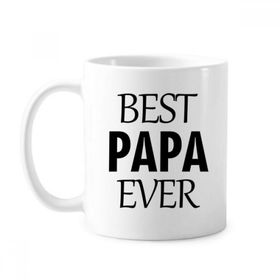 Dıythinker 350 ml Best Papa Ever Alıntı Babalar Günü Klasik Beyaz Çömlekçilik Seramik Saplı Kupa