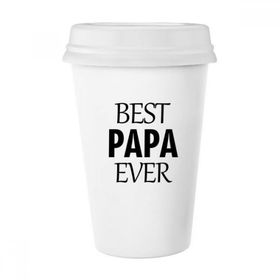 Dıythinker 350 ml Best Papa Ever Alıntı Babalar Günü Klasik Kupa Beyaz Çömlekçilik Seramik Kupa
