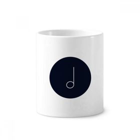Dıythinker 350 ml Beyaz Müzik Mim Notes Siyah Diş Fırçası Kalem Tutucu Kupa Beyaz Seramik Kupa