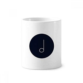 Dıythinker 350 ml Beyaz Müzik Mim Notes Siyah Diş Fırçası Kalem Tutucu Kupa Beyaz Seramik Kupa