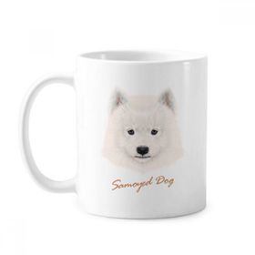 Dıythinker 350 ml Beyaz Samoyed Köpek Evcil Hayvan Klasik Kupa