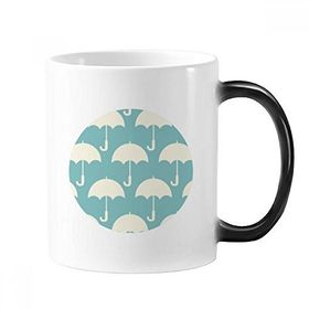 Dıythinker 350 ml Beyaz Şemsiye Hava Deseni Değişen Renk Kupa