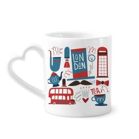 Dıythinker 350 ml Big Ben İngiliz Otobüsü İngiltere Bayrağı Kupaları Seramik Kupa