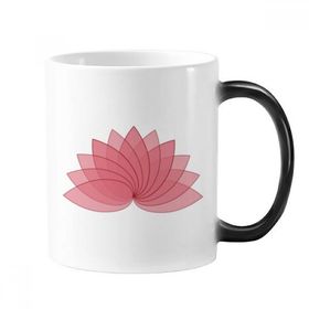 Dıythinker 350 ml Bitki Çiçek Lotus Çiçek İllüstrasyon Değişen Renk Değiştiren Isıya Duyarlı Saplı Kupa