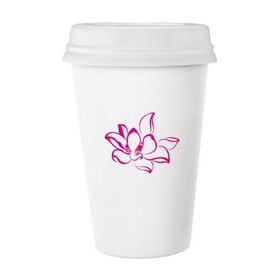 Dıythinker 350 ml Bitki Çiçek Pembe Lotus Çiçeği Klasik Kupa