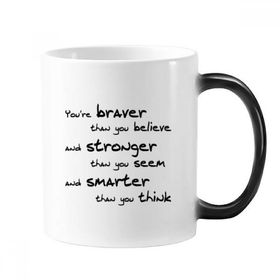 Dıythinker 350 ml Braver Stronger Smarter Alıntı Renk Kupa