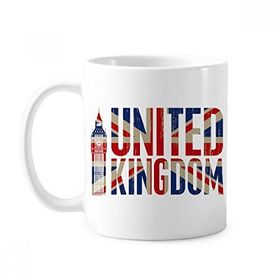 Dıythinker 350 ml Britanya Birleşik Krallık Bayrağı Big Ben Union Jack Klasik Kupa Beyaz Çömlekçilik Seramik Kupa