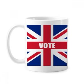 Dıythinker 350 ml Britanya İngiltere Bayrağı Genel Seçim İçin Oy Klasik Kupa Beyaz Çömlekçilik Seramik Kupa