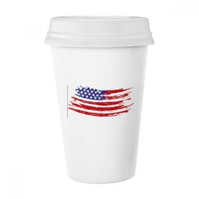 Dıythinker 350 ml Bükülmüş Yıldızlar ve Çizgiler Amerika Ülke Bayrağı Klasik Kupa