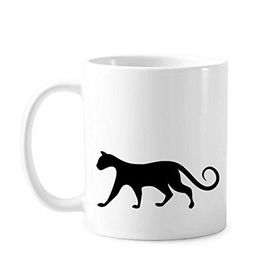 Dıythinker 350 ml Büyüleyici Siyah Kedi Sevgili Hayvan Sanat Silüeti Klasik Kupa