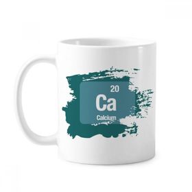 Dıythinker 350 ml Ca Kalsiyum Kimyasal Element Bilim Boya Fırçası Kupa Beyaz Seramik Kupa