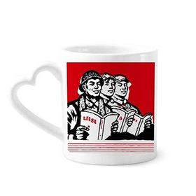 Dıythinker 350 ml Çalışan Köylü Asker Çin Kırmızı Kupaları Seramik Kupa