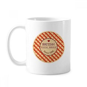 Dıythinker 350 ml Checked Uk London Britian Baskılı Klasik Beyaz Çömlekçilik Seramik Saplı Kupa