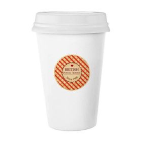 Dıythinker 350 ml Checked UK London Britian Baskılı Klasik Kupa Beyaz Çömlekçilik Seramik Kupa