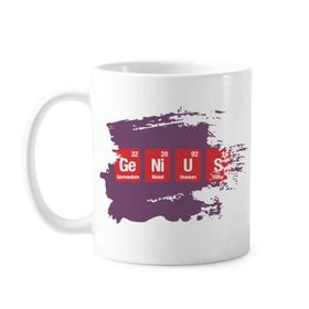 Dıythinker 350 ml Chemical Element Science Ge Ni U S Boya Fırçası Kupa Beyaz Seramik Kupa