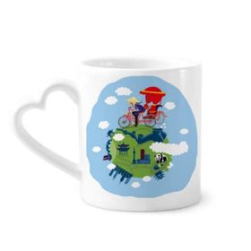Dıythinker 350 ml Chinese The Great Wall Art Kupaları Seramik Kupa