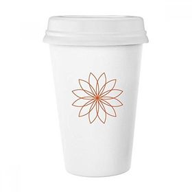 Dıythinker 350 ml Çiçek Bitki Hattı Çiçek Desenli Klasik Beyaz Çömlekçilik Seramik Kapaklı Kupa