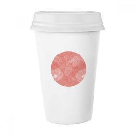 Dıythinker 350 ml Çiçek Bitki Hattı Şakayık Desenli Klasik Beyaz Çömlekçilik Seramik Kapaklı Kupa