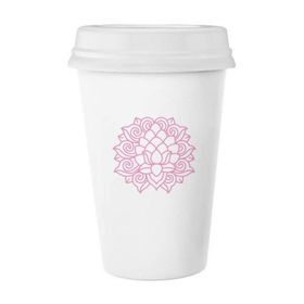 Dıythinker 350 ml Çiçek Bitki Lotus Yaprağı Lotus Çiçeği Klasik Beyaz Çömlekçilik Seramik Kapaklı Kupa