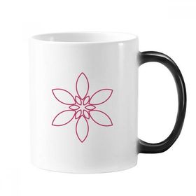 Dıythinker 350 ml Çiçek Yaprağı Bitki Çiçek Çiçek Desenli Değişen Renk Değiştiren Isıya Duyarlı Saplı Kupa