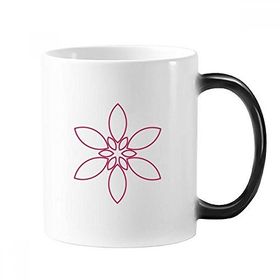 Dıythinker 350 ml Çiçek Yaprağı Bitki Çiçek Çiçek Desenli Değişen Renk Değiştiren Isıya Duyarlı Saplı Kupa