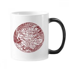 Dıythinker 350 ml Çin Ejderhası Anka Sinek Hayvan Portre Renk Kupa